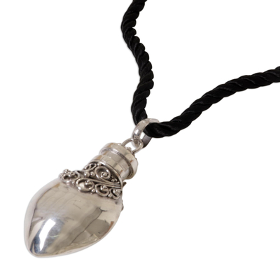 Sterling silver pendant necklace, 'Precious Promise' - Sterling silver pendant necklace