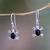 Onyx dangle earrings, 'Turtle Trails' - Handmade Sterling Silver and Onyx Dangle Earrings (image 2b) thumbail