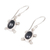 Onyx dangle earrings, 'Turtle Trails' - Handmade Sterling Silver and Onyx Dangle Earrings (image 2c) thumbail