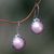 Pearl drop earrings, 'Lilac Odyssey' - Hand Crafted Pearl and Sterling Silver Drop Earrings (image 2) thumbail