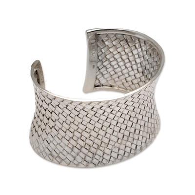 Sterling silver cuff bracelet, 'Circle of Joy' - Sterling silver cuff bracelet