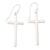 Sterling silver cross earrings, 'Luminous Faith' - Sterling Silver Cross Earrings thumbail