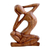 Wood sculpture, 'How Do I Look?' - Thought and Meditation Wood Sculpture thumbail
