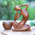 Wood sculpture, 'How Do I Look?' - Thought and Meditation Wood Sculpture (image 2j) thumbail