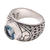 Men's blue topaz ring, 'Clear Skies' - Men's Fair Trade Sterling Silver and Blue Topaz Ring (image 2e) thumbail