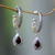 Garnet dangle earrings, 'Crimson Allure' - Garnet dangle earrings (image 2) thumbail
