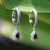 Garnet dangle earrings, 'Crimson Allure' - Garnet dangle earrings (image 2c) thumbail