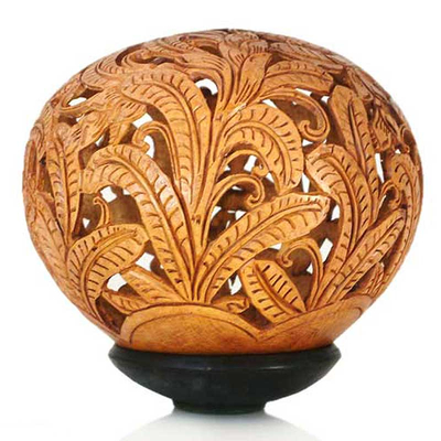 Coconut shell sculpture - Banana Grove | NOVICA