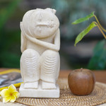 Sandstone sculpture, 'Daydreamer' - Sandstone sculpture