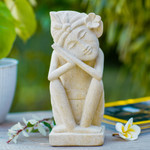 Sandstone sculpture, 'Sleeping Man' - Sandstone sculpture