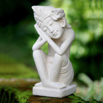 Sandstone sculpture, 'Sleeping Man' - Sandstone sculpture