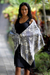 Silk batik shawl, 'Butterfly Blossoms' - Silk batik shawl (image p179597) thumbail