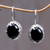 Onyx drop earrings, 'Angelic Aura' - Onyx Sterling Silver Drop Earrings thumbail