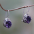 Amethyst drop earrings, 'Angelic Aura' - Handmade Sterling Silver Amethyst Drop Earrings (image 2b) thumbail