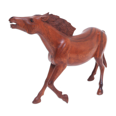 Wood statuette, 'Wild and Free' - Wood statuette