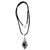 Onyx flower necklace, 'Midnight Garden' - Floral Sterling Silver and Onyx Necklace (image 2b) thumbail