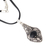 Onyx flower necklace, 'Midnight Garden' - Floral Sterling Silver and Onyx Necklace (image 2c) thumbail