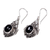 Onyx flower earrings, 'Midnight Garden' - Floral Onyx Sterling Silver Dangle Earrings (image 2b) thumbail