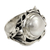 Pearl flower ring, 'Nest of Lilies' - Handcrafted Silver and Pearl Cocktail Ring thumbail