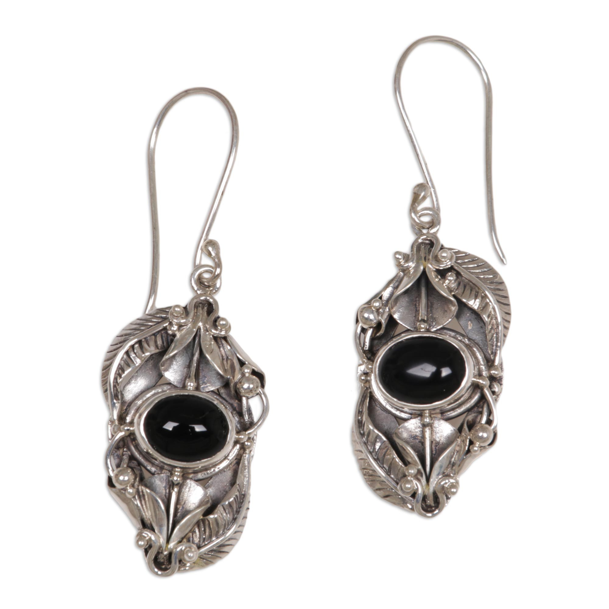 UNICEF Market | Hand Made Onyx and Sterling Silver Dangle Earrings ...