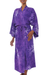 Women's batik robe, 'Breezy Bamboo' - Handmade Purple Batik Robe (image 2a) thumbail