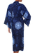 Women's batik robe, 'Midnight Starlight' - Women's Blue Batik Robe  (image 2b) thumbail