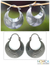Sterling silver hoop earrings, 'Hypnotic Moon' - Sterling silver hoop earrings (image 2) thumbail