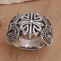 Sterling silver cocktail ring, 'In Truth'