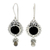 Onyx and labradorite dangle earrings, 'Midnight Tears' - Indonesian Sterling Silver Onyx Dangle Earrings thumbail