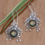 Labradorite flower earrings, 'Royal Heritage' - Floral Labradorite Sterling Silver Dangle Earrings thumbail