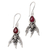 Garnet dangle earrings, 'Temptation of Eden' - Garnet and Sterling Silver Dangle Earrings thumbail