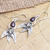 Garnet dangle earrings, 'Temptation of Eden' - Garnet and Sterling Silver Dangle Earrings (image 2b) thumbail