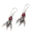 Garnet dangle earrings, 'Temptation of Eden' - Garnet and Sterling Silver Dangle Earrings (image 2c) thumbail
