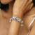 Pearl and labradorite flower bracelet, 'Angelic' - Unique Labradorite and Pearl Bracelet