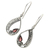 Garnet dangle earrings, 'Paisley Swirl' - Sterling Silver Garnet Dangle Earrings from Indonesia (image 2b) thumbail