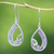 Peridot dangle earrings, 'Paisley Swirl' - Sterling Silver Peridot Dangle Earrings (image 2) thumbail