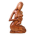 Wood sculpture, 'Mother and Her Child' - Hand Carved Suar Wood Sculpture