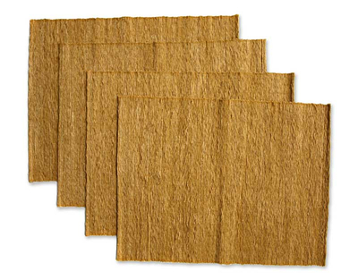 Cotton placemats, 'Earthly Nature' (set of 4) - Natural Fiber Placemats (Set of 4)