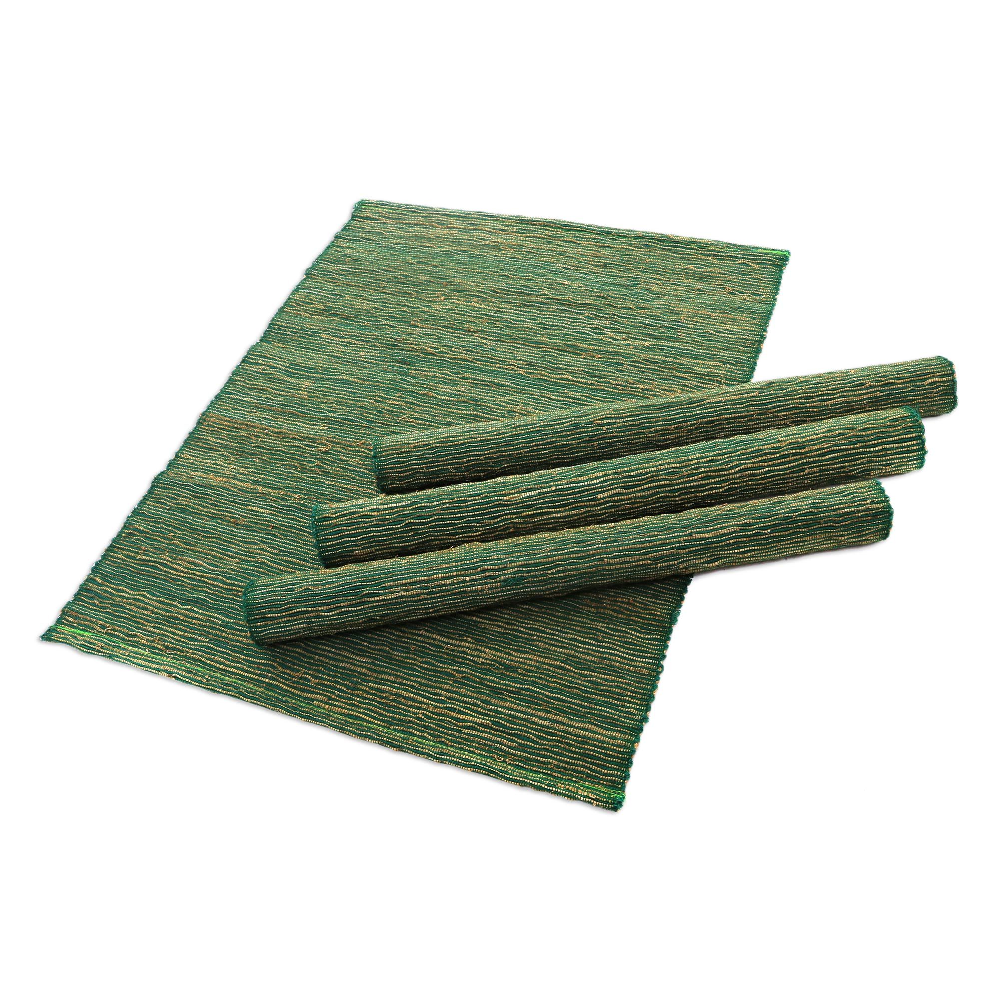 Hand Made Natural Fiber Placemats (Set of 4) Emerald Nature NOVICA