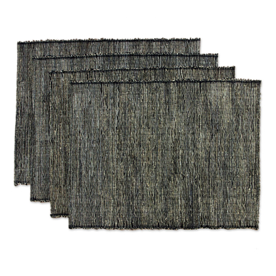 Cotton placemats, 'Nature by Night' (set of 4) - Cotton Placemats from Indonesia (Set of 4)