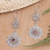 Garnet flower earrings, 'Love Bouquet' - Garnet flower earrings thumbail