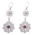 Garnet flower earrings, 'Love Bouquet' - Garnet flower earrings (image 2a) thumbail