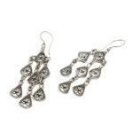 Sterling silver chandelier earrings, 'Bali Belle' - Sterling Silver Chandelier Earrings