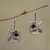 Garnet flower earrings, 'Bali Daisy' - Hand Made Garnet and Sterling Silver Dangle Earrings (image 2) thumbail