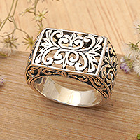 Men's sterling silver ring, 'Emperor'