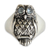 Blue topaz cocktail ring, 'Java Owl' - Artisan Crafted Sterling Silver and Blue Topaz Ring