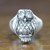 Blue topaz cocktail ring, 'Java Owl' - Artisan Crafted Sterling Silver and Blue Topaz Ring (image 2b) thumbail