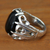 Men's onyx ring, 'Music of the Night' - Men's Sterling Silver and Onyx Ring thumbail