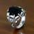 Men's onyx ring, 'Music of the Night' - Men's Sterling Silver and Onyx Ring (image 2b) thumbail