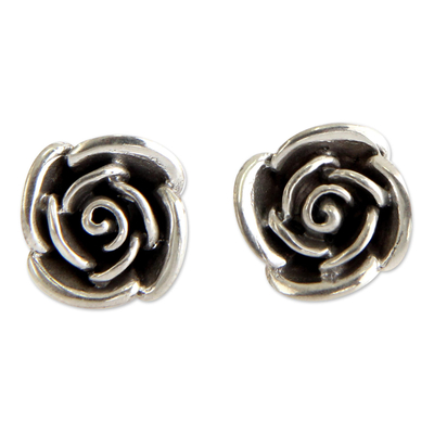 Fair Trade Sterling Silver Button Earrings